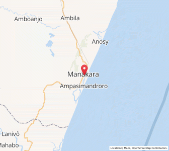 Map of Manakara, Fitovinany Region