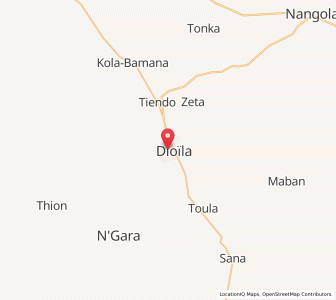 Carte : Dioïla, Koulikoro