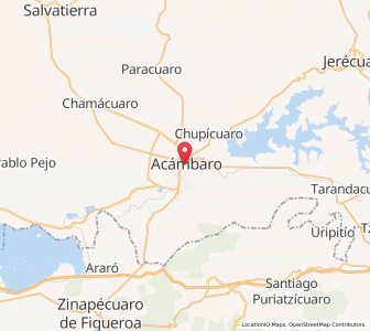 Map of Acámbaro, Guanajuato