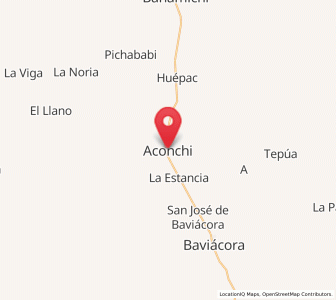 Map of Aconchi, Sonora
