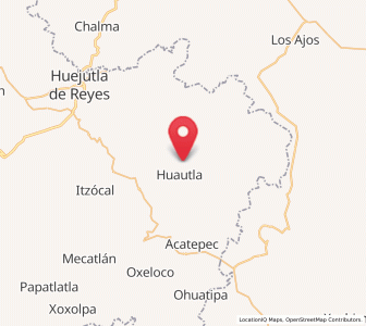 Map of Ahuehuetl, Hidalgo