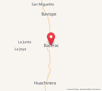 Map of Bacerac, Sonora