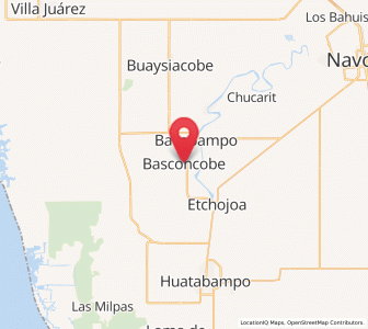 Map of Basconcobe, Sonora