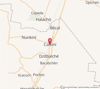 Map of Calkiní, Campeche