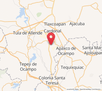 Map of Cañada, Hidalgo