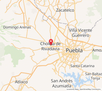Map of Cholula, Puebla