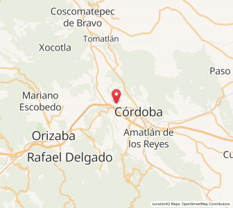 Map of Córdoba (Santa Leticia), Veracruz