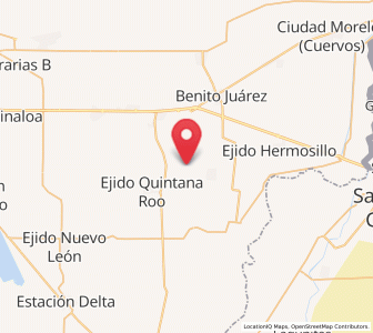 Map of Ejido Distrito Federal, Baja California