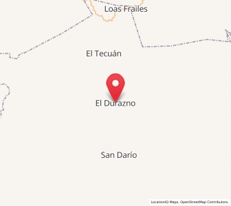 Map of El Durazno, Durango