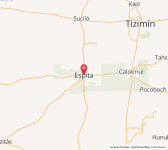 Map of Espita, Yucatán