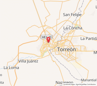 Map of Gómez Palacio, Durango