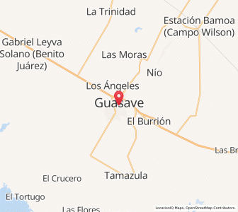 Map of Guasave, Sinaloa