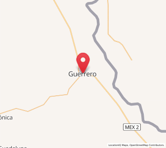 Map of Guerrero, Coahuila