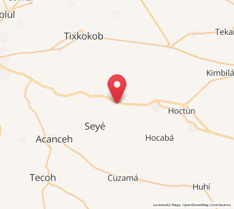 Map of Holactun, Yucatán
