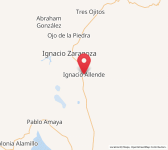 Map of Ignacio Allende, Chihuahua