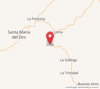 Map of Indé, Durango