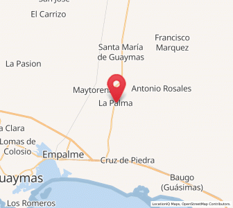Map of La Palma, Sonora