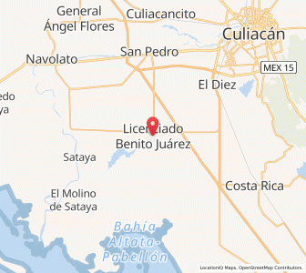 Map of Licenciado Benito Juárez, Sinaloa