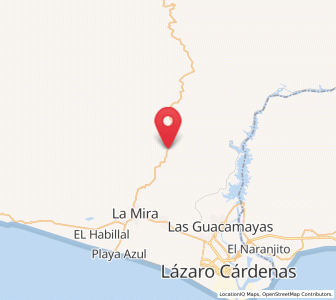 Map of Los Coyotes, Michoacán