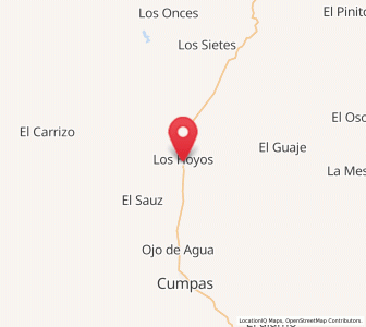 Map of Los Hoyos, Sonora