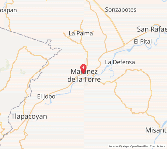 Map of Martínez de la Torre, Veracruz