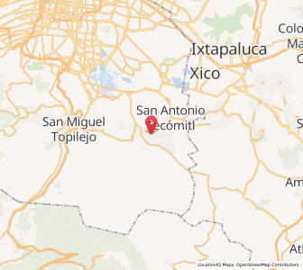 Map of Milpa Alta, Mexico City