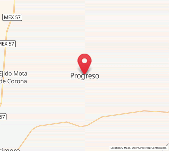 Map of Progreso, Coahuila
