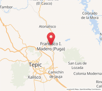 Map of Puga, Nayarit