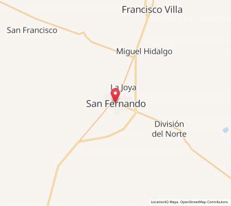 Map of San Fernando, Tamaulipas