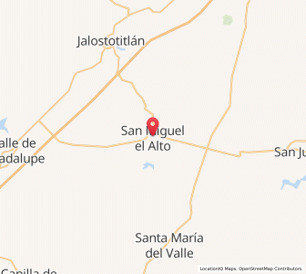 Map of San Miguel el Alto, Jalisco