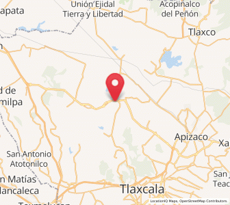Map of San Simeón Xipetzingo, Tlaxcala