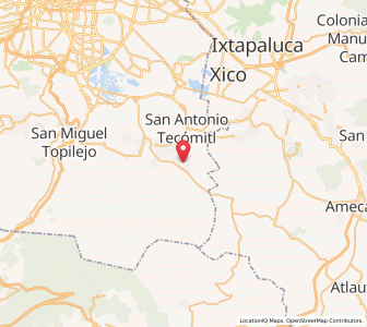 Map of Santa Ana Tlacotenco, Mexico City