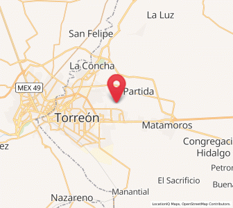 Map of Santa Fé, Coahuila