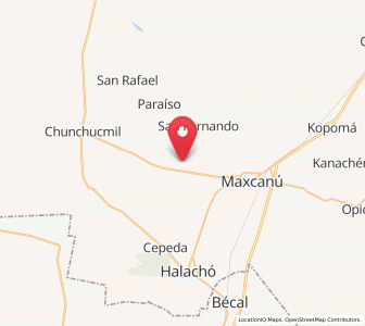 Map of Santa Rosa, Yucatán