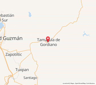 Map of Tamazula de Gordiano, Jalisco