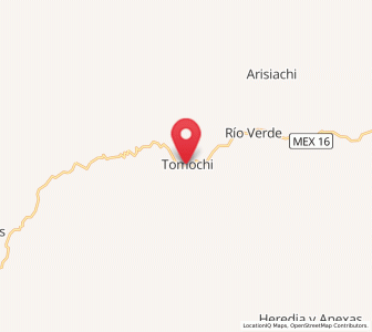 Map of Tomochic, Chihuahua