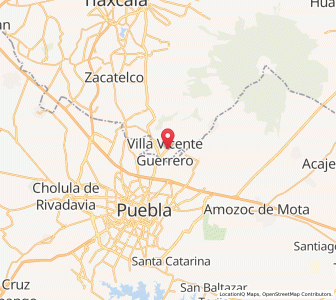 Map of Villa Vicente Guerrero, Tlaxcala