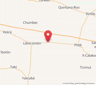 Map of Yokdzonot, Yucatán