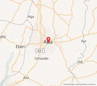 Map of Aba, Abia