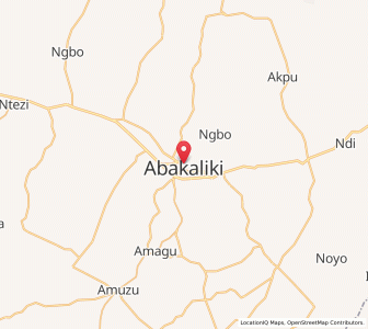 Map of Abakaliki, Ebonyi
