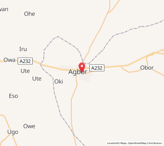 Map of Agbor, Delta