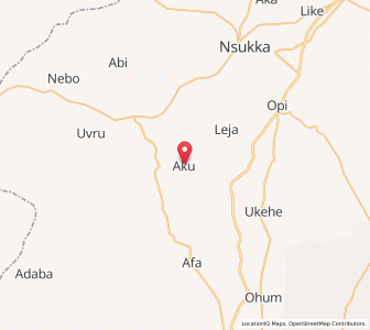 Map of Aku, Enugu