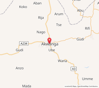 Map of Akwanga, Nassarawa