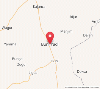 Map of Buni Yadi, Yobe