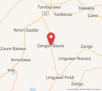Map of Bunkure, Kano