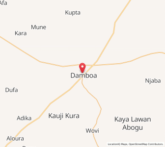 Map of Damboa, Borno