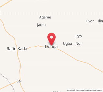 Map of Donga, Taraba