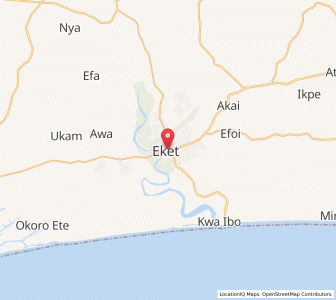 Map of Eket, Akwa Ibom