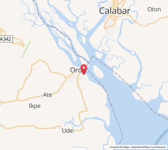 Map of Esuk Oron, Akwa Ibom