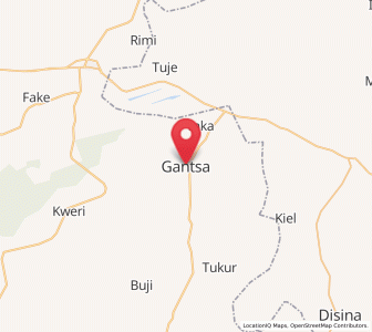 Map of Gantsa, Jigawa